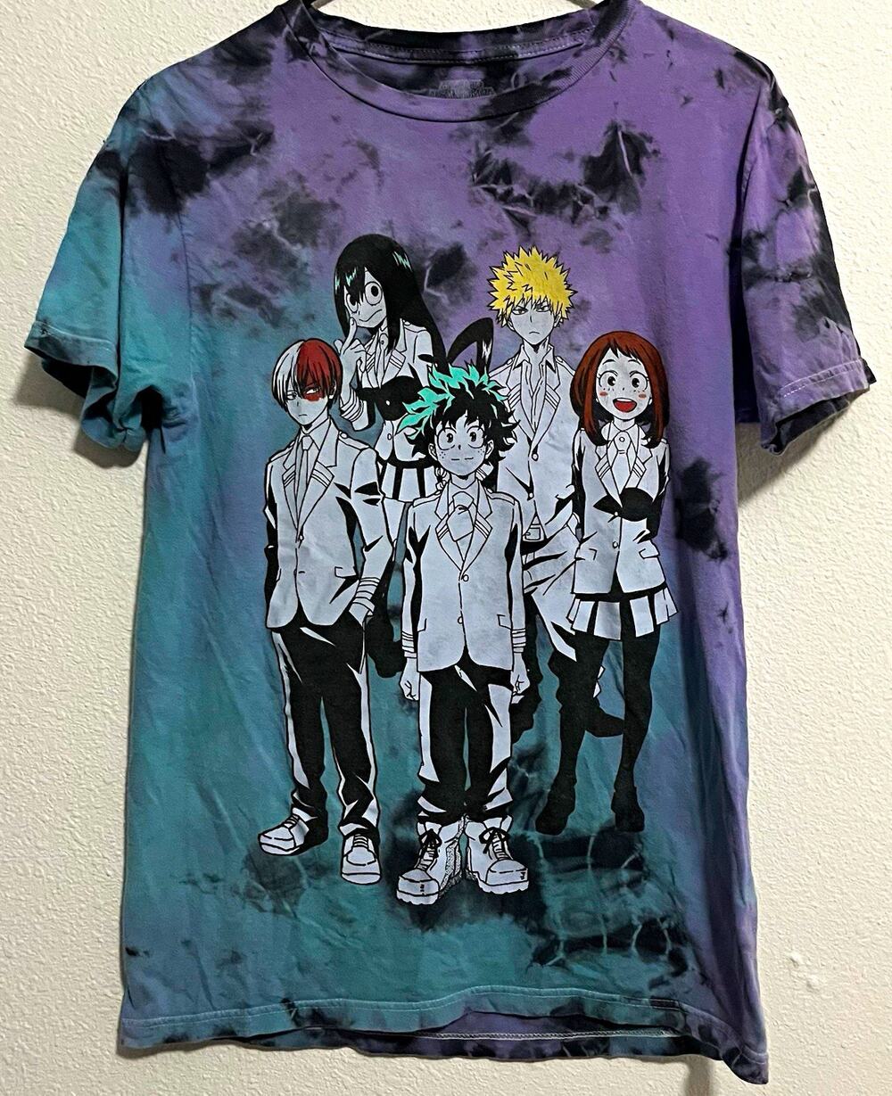 Funimation My Hero Academia Men’s XS Tie-Dye Graphic Crew Neck Short Sleeve Tee